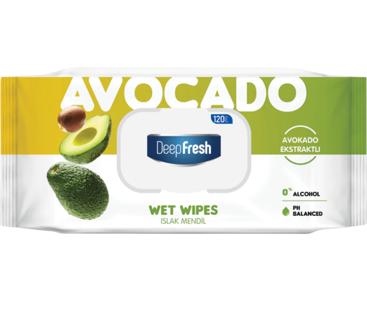 Deep Fresh Green Nature серветки вологі 120шт Avocado з клап.